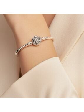 Pandora 925 ALE Charm Bracelet with Box Sterling Silver Sz 6.25"